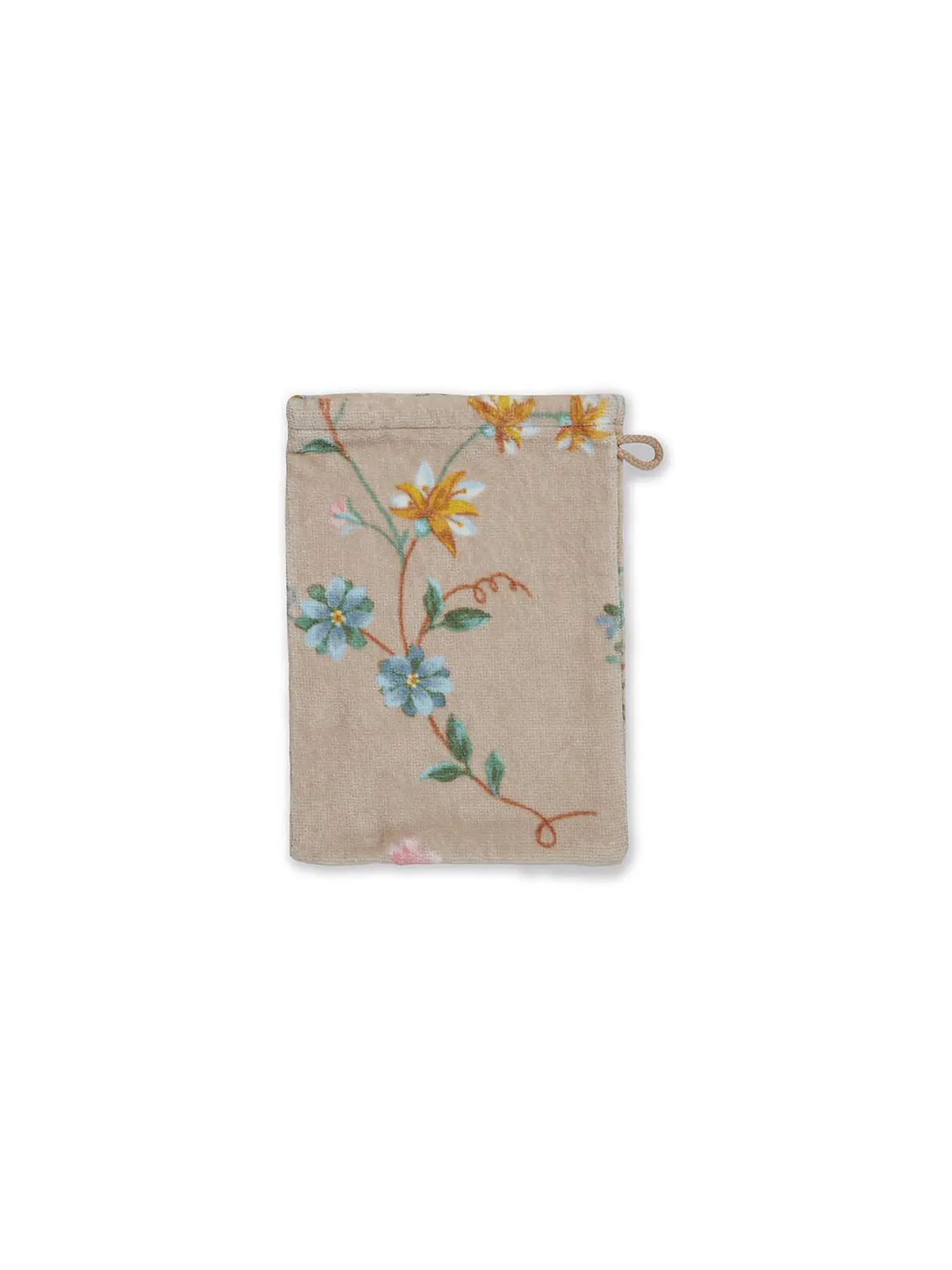 PIP STUDIO | Waschhandschuh LES FLEURS 16x22cm Weiss | hellbraun